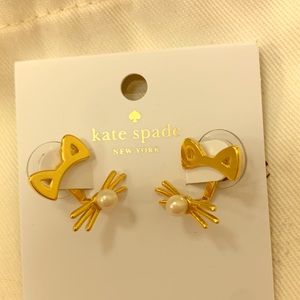 Kate Spade gold kitty ear rings